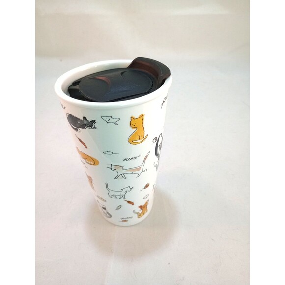 Cute Cat & Kitten Travel Mug – 16 oz. Ceramic with Lid (To-Go Style) - Picture 2 of 5